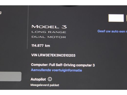 Tesla Model 3 Long Range AWD 75 kWh SOh 91.1% AUTO PILOT 3 PANO LEER 114000KM!!! ActivLease financial lease