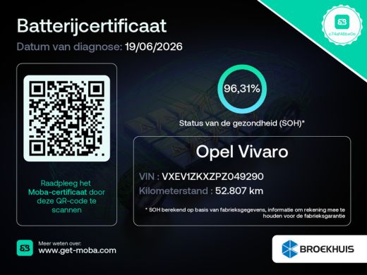 Opel Vivaro-e L2 75 kWh SOH 96% | NAVI | CAMERA | CARPLAY | BETIMMERING LAADRUIMTE