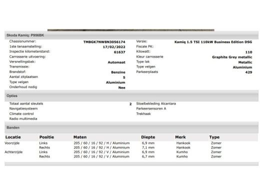 Skoda Kamiq 1.5 TSI 150Pk Automaat ACT Business Edition / Trekhaak / Pdc.+Camera / Airco-ecc./ Navigatie / Ap... ActivLease financial lease