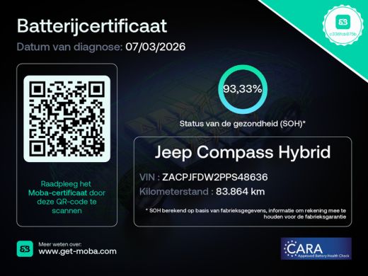 Jeep Compass 4xe 240 Plug-in Hybrid Trailhawk | SOH 93% | Trail rated | Navigatie | Cruise control adaptief | ... ActivLease financial lease