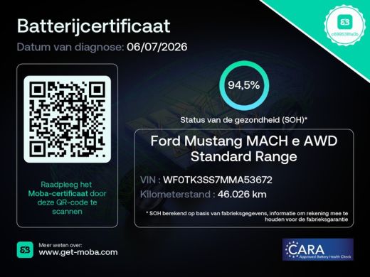 Ford Mustang Mach-E Mach-E AWD 75 kWh | 94,5% SoH | Technology Plus Pack | Achteruitrijcamera | Airco (automatisch) |... ActivLease financial lease