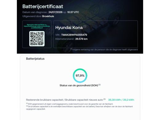 Hyundai Kona EV Comfort 39 kWh 136pk | SoH 97,9% | Camera | Carplay | Climate controle | Bestuurdersstoel in h... ActivLease financial lease