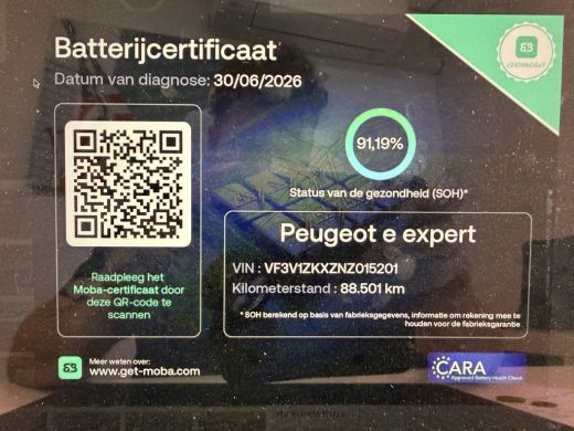 Peugeot e-Expert Standard Premium 136 PK 75 kWh CarPlay/Cruise control/achteruitrij camera ActivLease financial lease