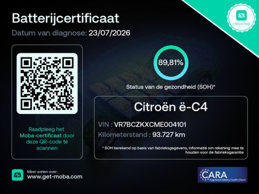 Citroën &euml;-C4 Shine 50 kWh SOH 89,81% | PEMIUM AUDIO | CAMERA | COMFORT SEATS | STOEL + STUUR VERW. | CARPLAY ActivLease financial lease