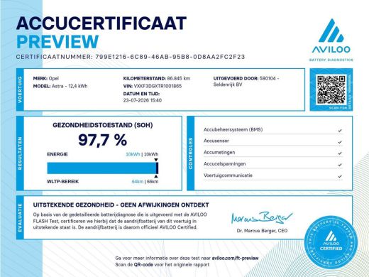 Opel Astra 1.6 Hybrid GS Line | SOH 97.7% | Adaptive cruise | Stuur/stoel verwarming | 360 camera | Climate ... ActivLease financial lease