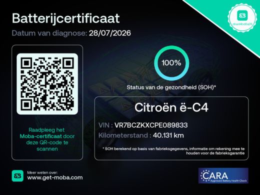 Citroën &euml;-C4 You 50 kWh 3 Fase 100%SOH! | Navigatie by App | Achteruitrijcamera | Cruise Control | Climate Con... ActivLease financial lease