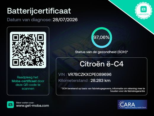 Citroën &euml;-C4 You 50 kWh 3 Fase 97%SOH! | Navigatie by App | Achteruitrijcamera | Cruise Control | Climate Cont... ActivLease financial lease