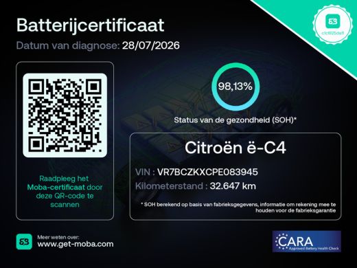 Citroën &euml;-C4 You 50 kWh 3 Fase 98%SOH! | Navigatie by App | Achteruitrijcamera | Cruise Control | Climate Cont... ActivLease financial lease