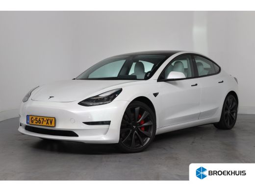 Tesla Model 3 Performance AWD 75 kWh | Leder | Adaptive Cruise | Elektr Stoelen + mem | 20 inch | Carbon afwerk... ActivLease financial lease