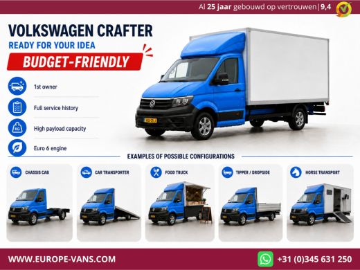 Volkswagen Crafter 35 2.0 TDI E6 Bakwagen met achterdeuren 2-Persoons 03-2021 ActivLease financial lease