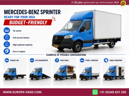 Mercedes-Benz Sprinter 311 CDI 115pk E6 RWD Bakwagen met achterdeuren 2-Persoons 12-2020 ActivLease financial lease