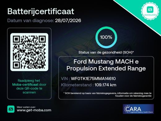 Ford Mustang Mach-E Mach-E Extended RWD 98 kWh | SOH 100%! | Trekhaak (afneembaar) | Voorstoelen verwarmd | Parkeerse... ActivLease financial lease