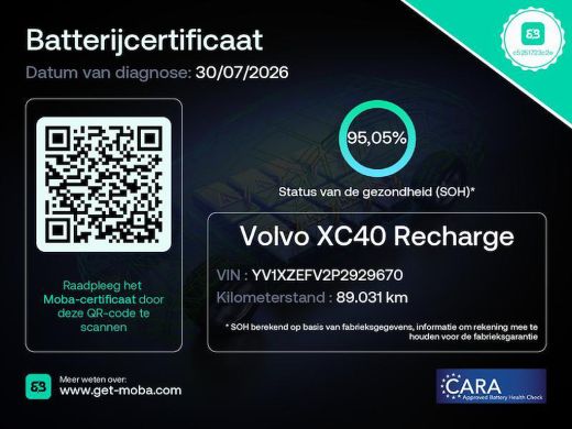 Volvo  XC40 Recharge Core 70 kWh 95% SOH | 20'' | Warmtepomp | Stoel/Stuurverw. | Metallic ActivLease financial lease