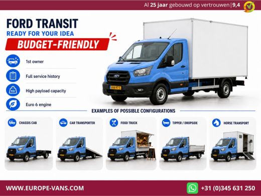 Ford Transit 350 2.0 TDCI 130pk E6 Bakwagen met achterdeuren 2-Persoons 12-2020 ActivLease financial lease