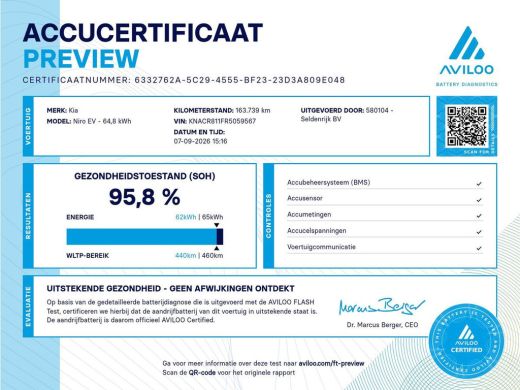 Kia Niro EV | SOH 95,8% | Panoramadak | Leder | Adaptive cruise | Harman/Kardon | Trekhaak | Camera | Park as... ActivLease financial lease