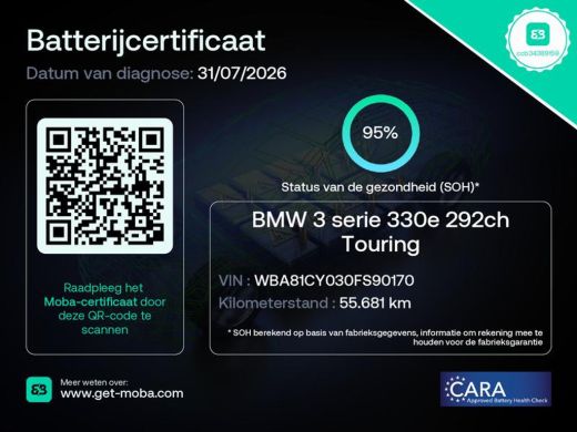 BMW 3 Serie Touring 330e / SOH 95% / Dealer onderhouden / 1.500 kg Elektr. trekhaak / EAER 60 km / Apple Carp... ActivLease financial lease