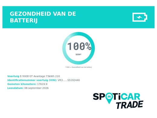 Peugeot e-5008 GT Avantage 73 kWh 7p | Fase 3 laden | SOH 100% | Luxe stoelen | Elektrische verstelbare stoelen ... ActivLease financial lease