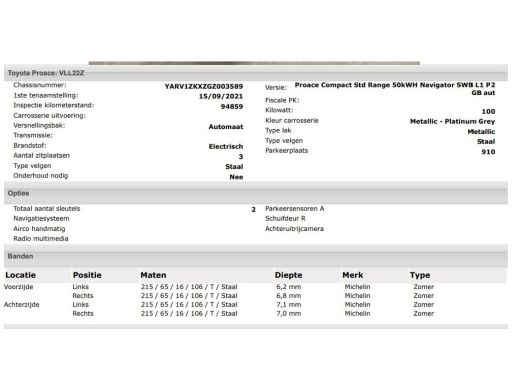 Toyota ProAce Compact SOH 92% / 3Pers. / Pdc+Camera / Navigatie/ Airco / Cruise-ctr. / Apk 11-2027 ActivLease financial lease