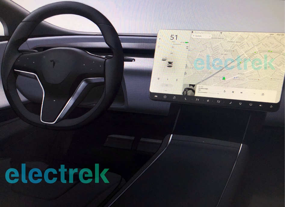 Nieuwe Tesla interieur