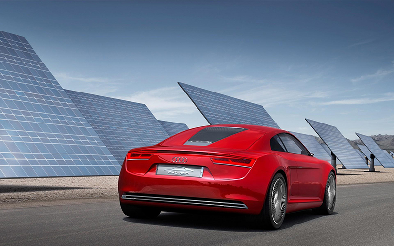 Elektrische Audi spoedig met geïntegreerde zonnecellen