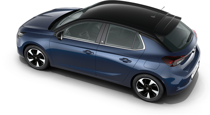 De Opel Corsa-e kunt u leasen met wit of zwart contrasterend dak