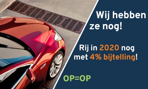 ACTIE: Lease ook in 2020 nog een Tesla Model 3 met 4% bijtelling!